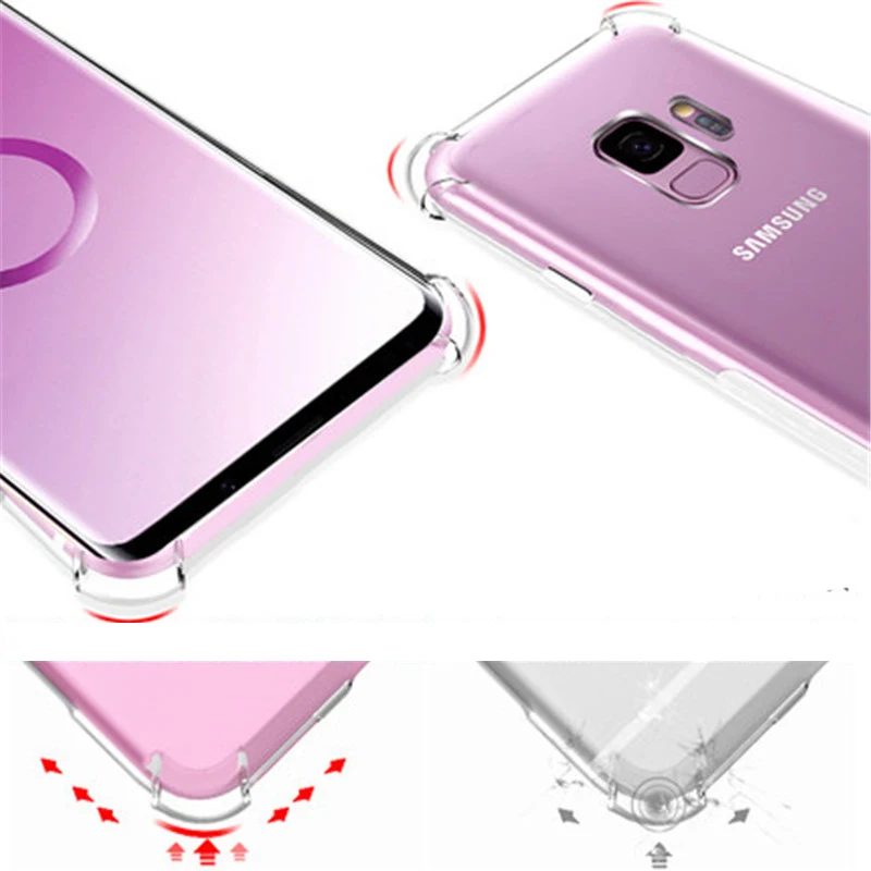 Clear Silicone Anti-Knock phone Cases for Samsung Galaxy S9 S8 plus S7 S6 edge Note 8 J3 J5 J7 A5 A7 2017 2016 2018 G530 Case |