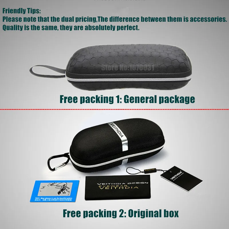 Мужские солнцезащитные очки VEITHDIA брендовые для вождения с поляризационными