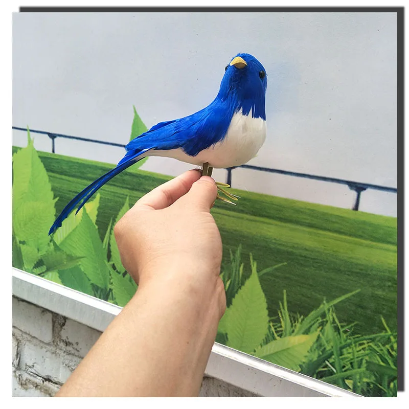 

cute simulation blue bird toy foam& feather turned bird doll gift about 22cm 0013