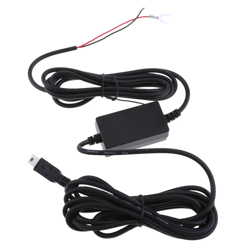 Автомобильный видеорегистратор с жестким проводом 12/24 В до 5 1.5A мини USB Stright