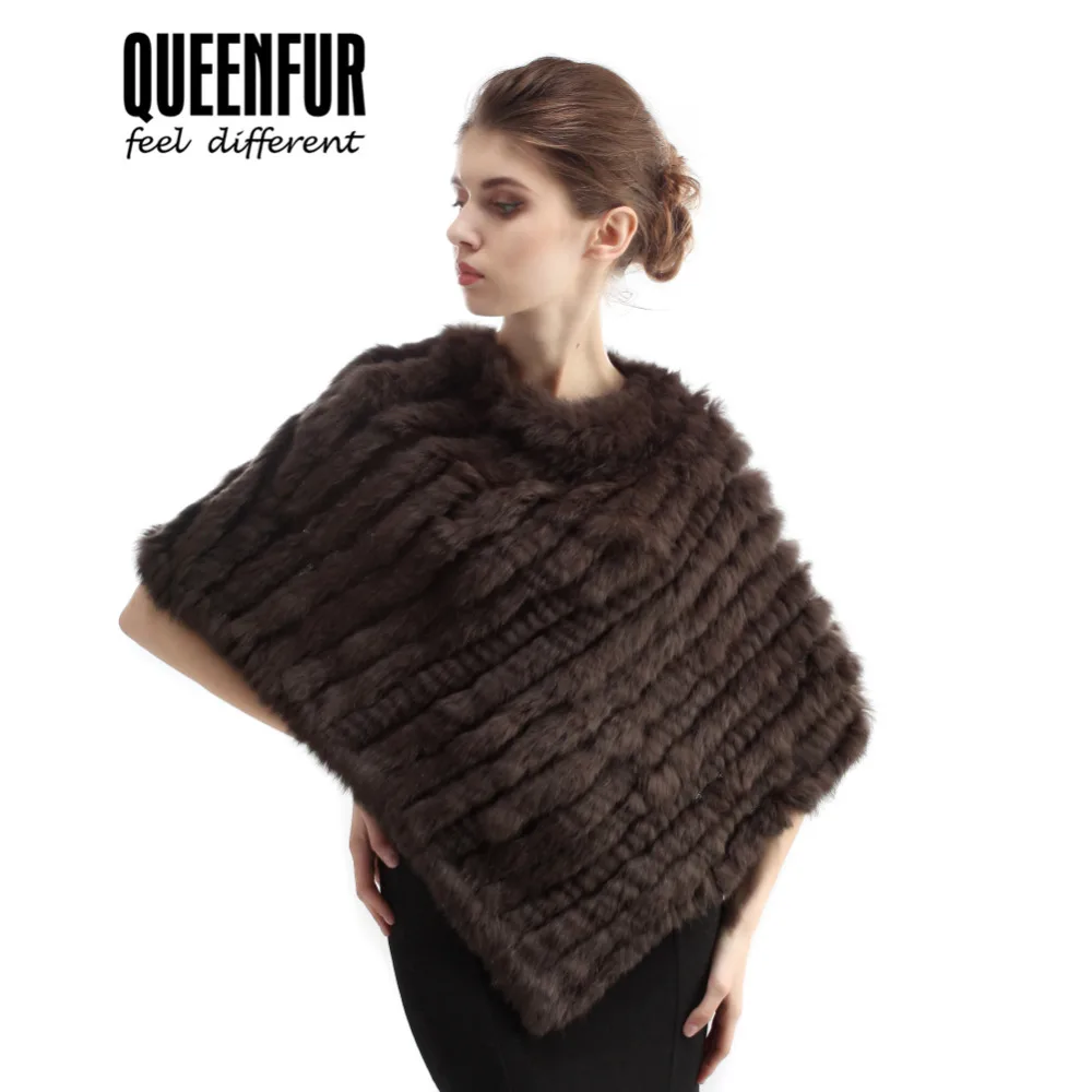 Новинка 2017 года качество пончо с натуральным кроличьим мехом Новые Настоящее