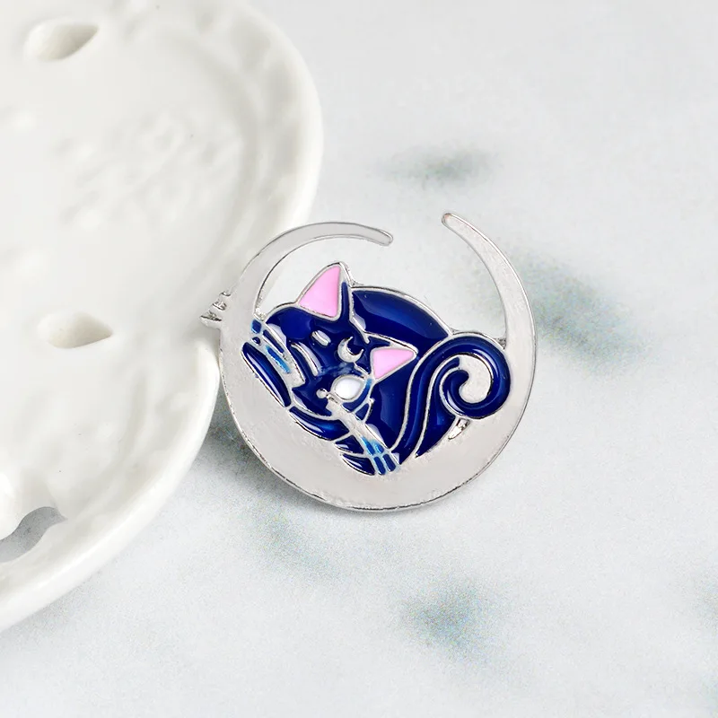 Manxiuni 1 шт./компл. мода Sailor Moon Luna Cat брошка мультфильм кнопка булавка сумка