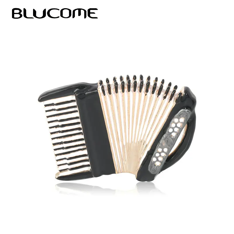 Эмаль Blucome Esmalte в форме гармошки брошь для музыкантов шпильки золотистого цвета