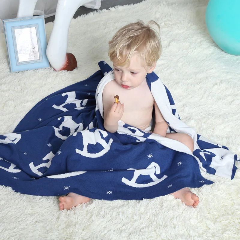 Детское муслиновое одеяло детское вязаное крючком для коляски s Cockhorse хлопковое