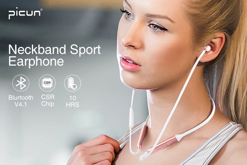 Picun H12 Bluetooth наушники IPX5 водонепроницаемые спортивные беспроводные наушники для бега с магнитным дизайном шейные наушники для смартфона