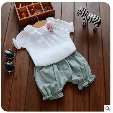 Коллекция 2016 года летняя одежда костюм с короткими рукавами для маленьких