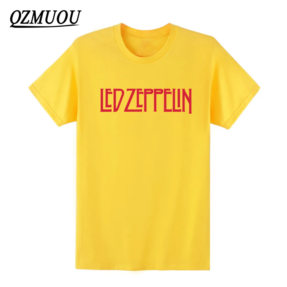 Yellow2 Новинка, мужские футболки, модные, Led, Zeppelin, логотип, графическая футболка, хлопок, Круглый ворот, короткий рукав, футболка, хип-хоп, футболка, размер XS-XXL - Цвет: Yellow2