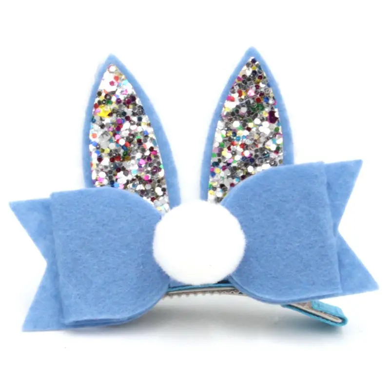 2 шт./лот новые блестящие заколки для волос с кроличьими ушками модная фетровая