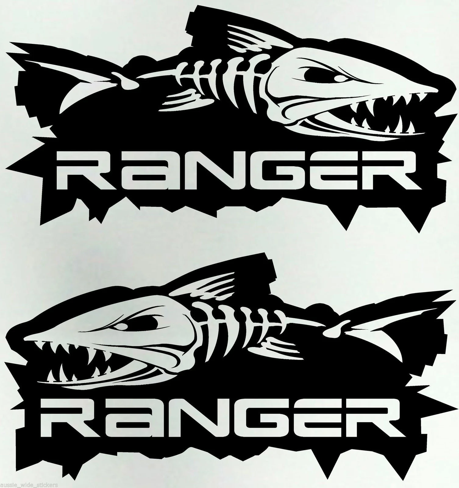 

2pcs RANGER 4x4 FISH ute PAIR Big 300mm Fishing Boat Stickers 30cm