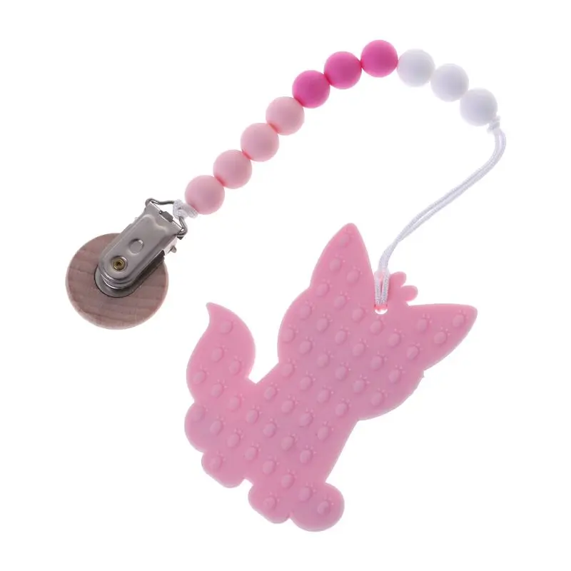 1 набор зажимов для соски с прорезывателем зажимы в виде мультяшной лисы