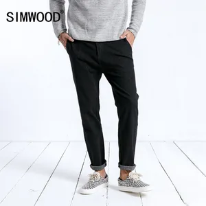 Мужские обтягивающие джинсы SIMWOOD, зимние джинсовые брюки длиной до щиколотки, 2019, штаны из темного потертого денима, 180397