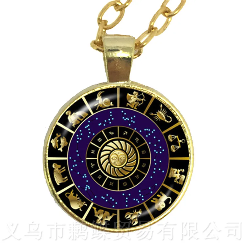 Ожерелье со стеклянным кабошоном 12 знаков зодиака | Украшения и аксессуары