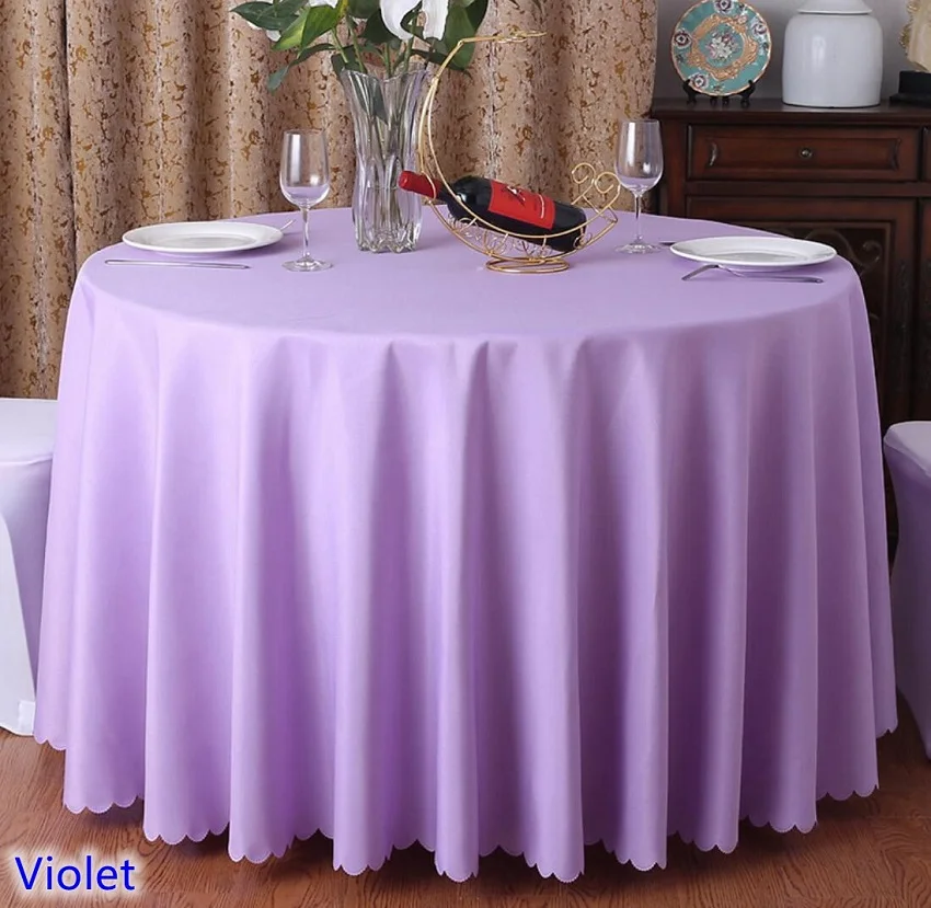 VIOLET 24 цвета, свадебные скатерти, скатерть, полиэстер, скатерть, для отеля, банкета, украшения для круглых столов - Цвет: VIOLET
