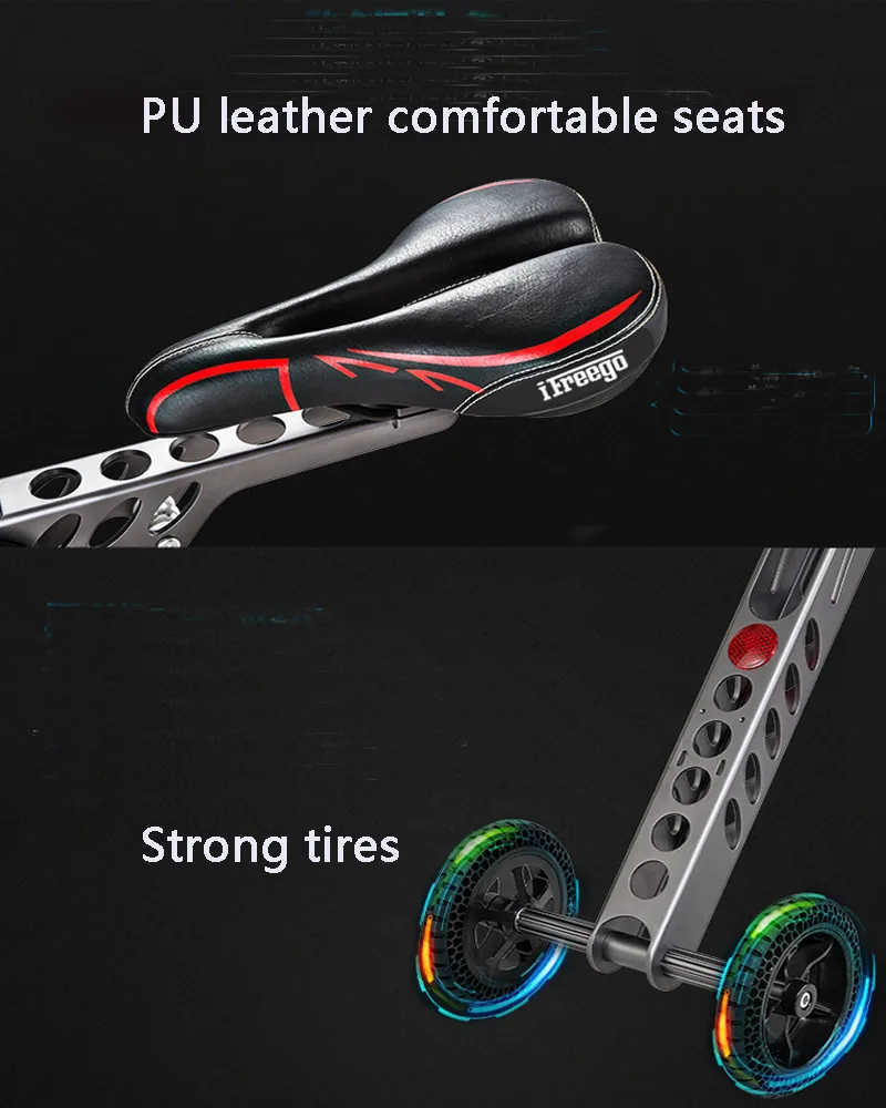 3 колеса hoverboard 8 дюймов складной скутер ультра-светильник портативный скутер складной hover board 3 колеса Smart Balance скутер