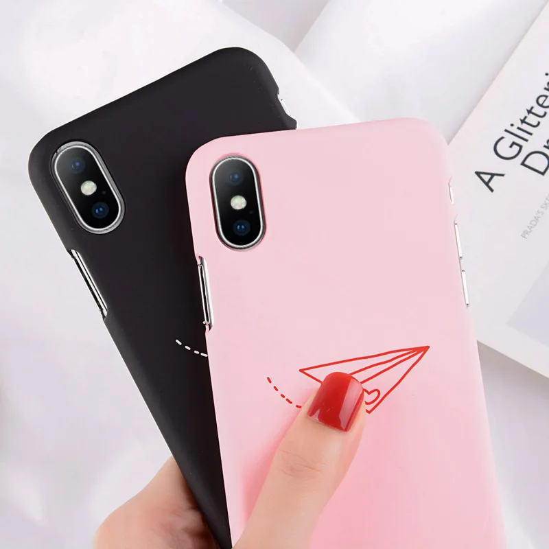 Lovebay чехол для iPhone X 8 7 Plus простая бумага плоскости узор Чехлы 6 S матовая жесткая