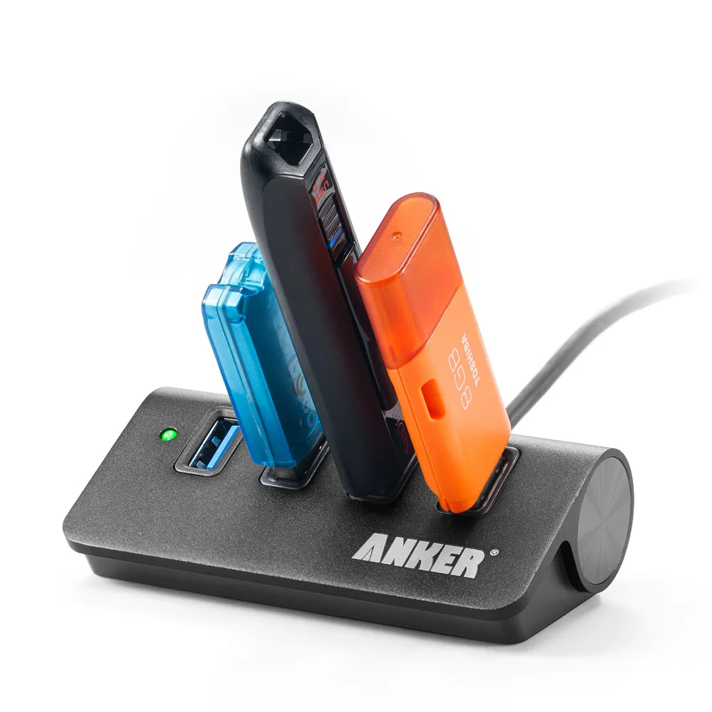 4-портовый алюминиевый концентратор Anker USB 3 0 с кабелем (карбон) | Компьютеры и офис