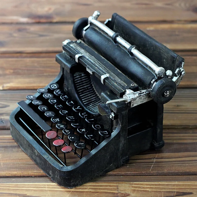 Потертая Шикарная модель пишущей машинки украшение для дома коллекционная смола