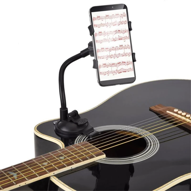 phone holder stand for iphone x xiaomi guitar street singing lyrics song car holder sucker suction cups musicians guitar mobile free global shipping