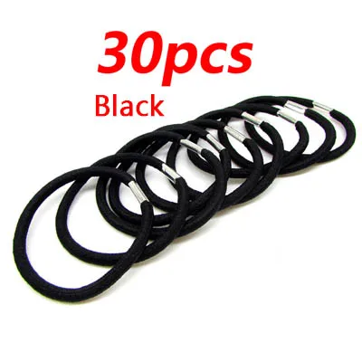 style5 - 30pcs 30 шт., веревка для волос, для женщин, бобы, черное эластичное кольцо, эластичные резинки для волос, резинки для волос, аксессуары для волос, повязка для волос, для девушек, резинки для волос - Цвет: style5 - 30pcs