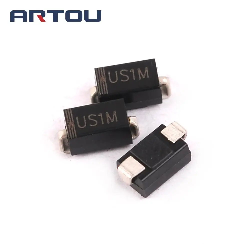 50 шт. диодный выпрямитель SMD US1M UF4007 1A/1000V SMA для быстрого восстановления |