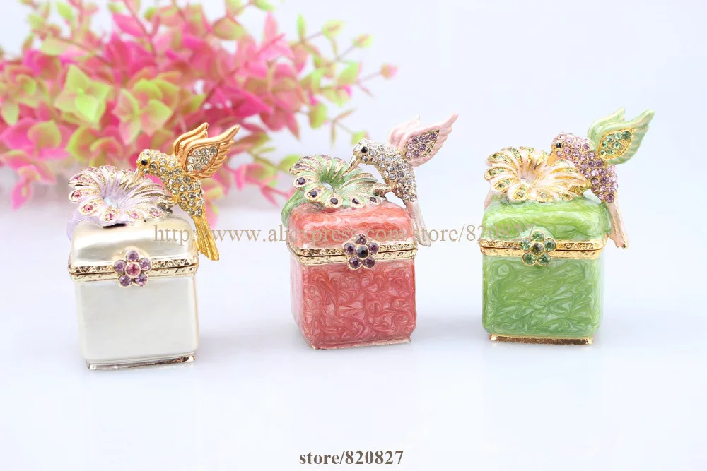 Шкатулка с птицами, 2 птички, Ювелирная Подарочная коробка Faberge с украшением в виде птиц, винтажная фигурка птицы