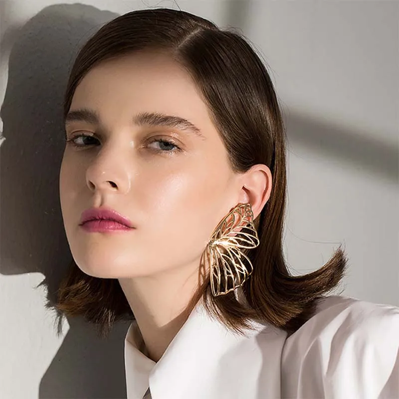 Высокое качество золото цвет серьги в виде бабочек для женщин серебро булавки