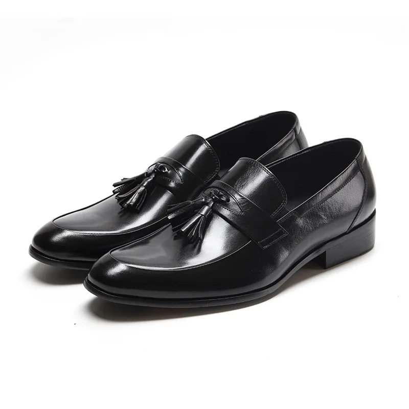 

Spring and Autumn Fashion Vintage Tassel Leather Men Slip On Dress Shoes High Quality Mocassin Homme Size 38-43