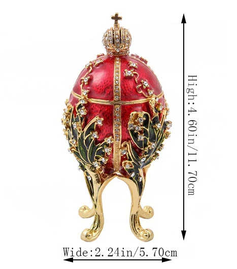 Fetcher бренд Металл Exqusite Faberge яйцо для ювелирных изделий коробка
