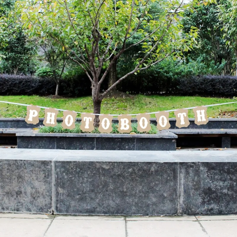 Винтажная фотобудка с буквенным флагом Свадебные гирлянды баннеры вечерние