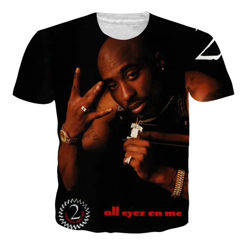 2 Pac Тупак Шакур уличная футболка гангста рэп хип хоп летняя одежда