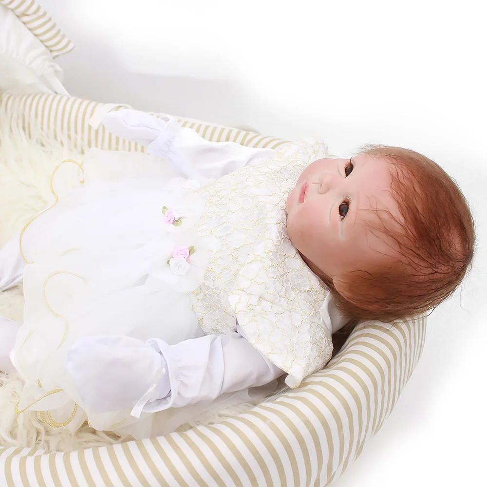 55 см мягкие силиконовые куклы для новорожденных девочек реалистичные детские на