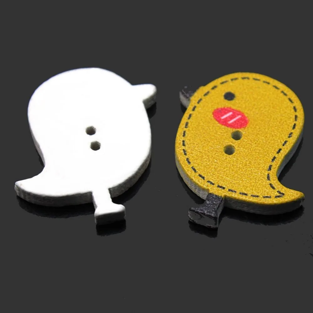 100 милые деревянные яркие красочные пуговицы с 2 отверстиями для рукоделия и