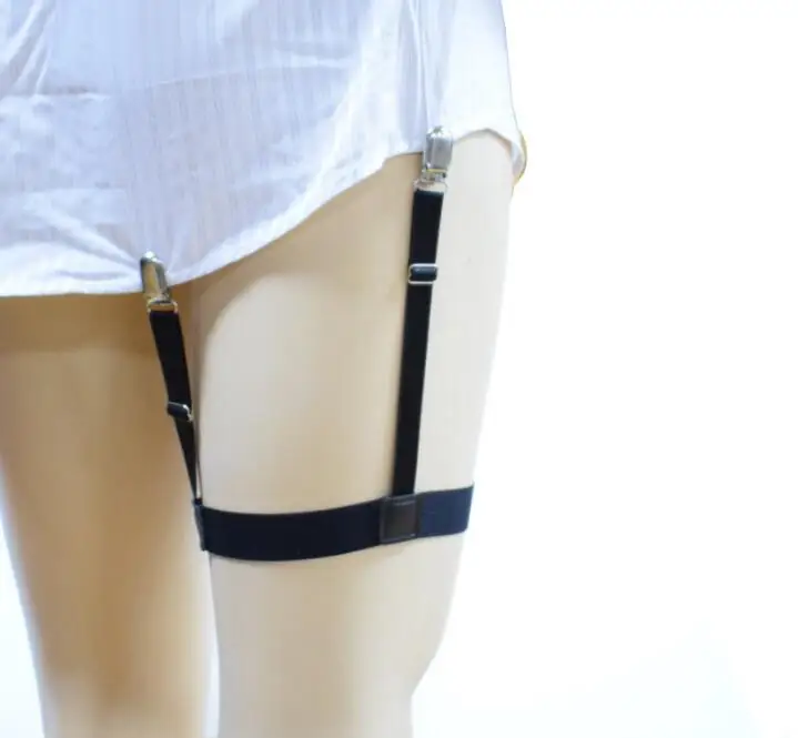 High Qualit Black Polyester Women men Stockings Garter 2.5cm width Clasps Elastic Men's T-shirt Strap Belt accessories | Аксессуары