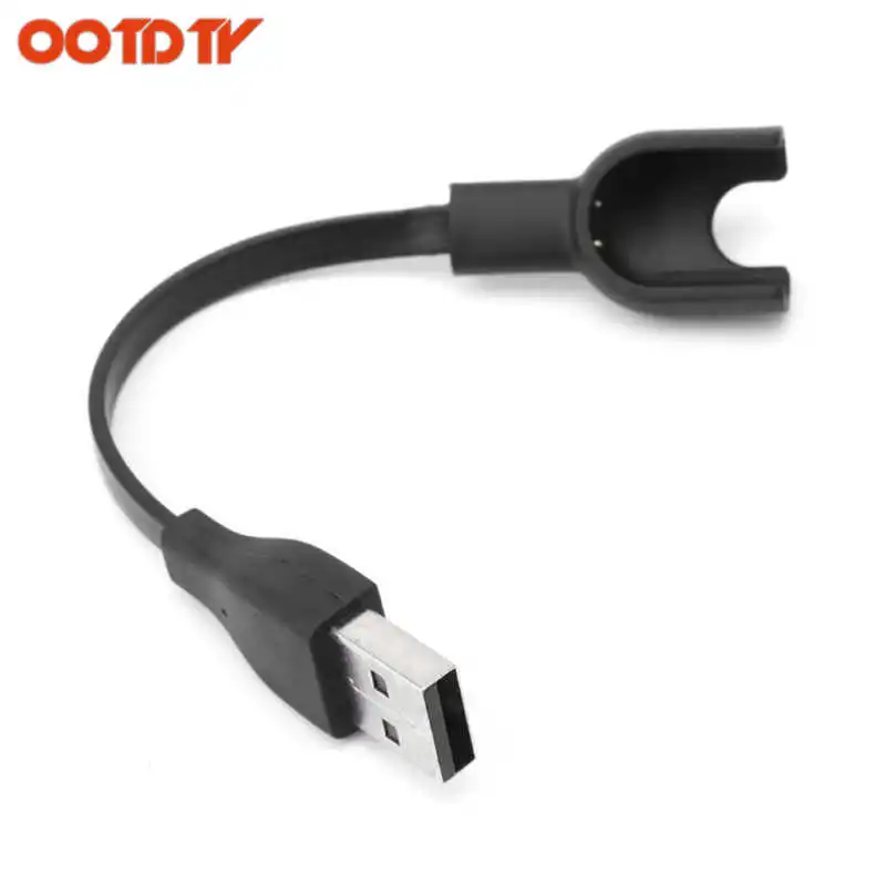 Черный OOTDTY новая Замена usb зарядный кабель зарядное устройство Шнур для Xiaomi Mi Band 2 Смарт часы дропшиппинг - Цвет: Черный