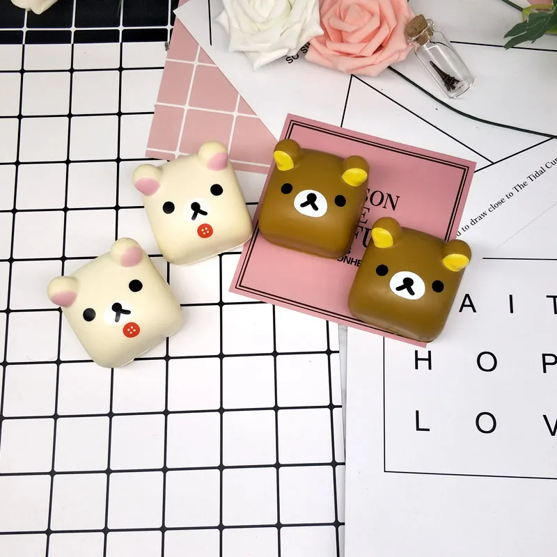 Kuutti Squishy Kawaii Rilakkuma Tofu новый черный шоколадный милый антистресс японский медведь