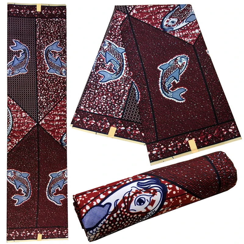 Африканская восковая ткань с принтом 6 ярдов винтажная из полиэстера хороший