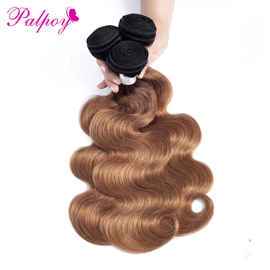 PALPOY Ombre Пучки Волос тела волны бразильский волос 1b/30 Цвет 10-26 дюймов 4 Связки 100%
