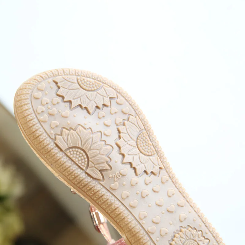 Летние Девушки Сандалии Детская Обувь Горный Хрусталь Принцесса Туфли Флип Флоп