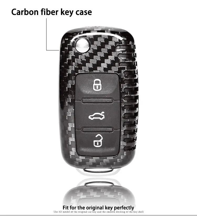 T-carbon чехол для ключей из углеродного волокна для Sagitar Tiguan Bora Largos Passat POLO