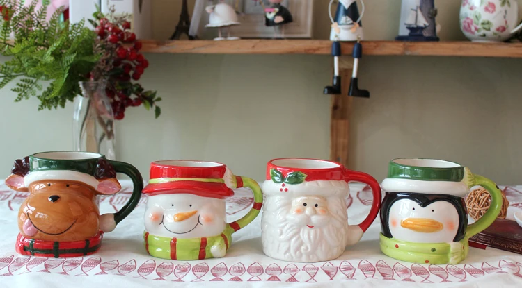 Новое поступление 380 мл керамическая Рождественская кружка прекрасный снеговик