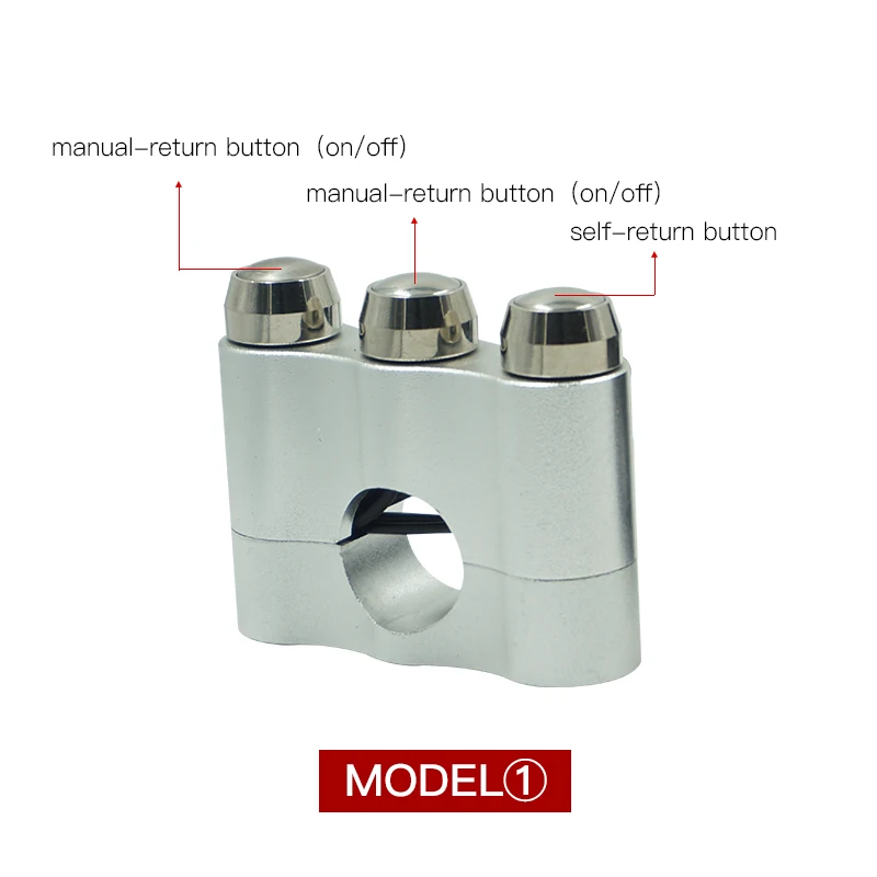 Silver 1 CNC алюминий 7/8 ''22 мм мотоциклетные переключатели на руль крепление переключатель для рога фар Противотуманные включение/выключение света кнопка запуска сброса - Цвет: Silver 1