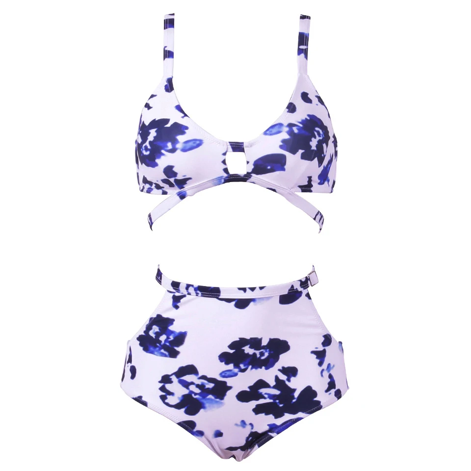 Женский купальник Biseafairy винтажный бандажный бикини с высокой талией и принтом