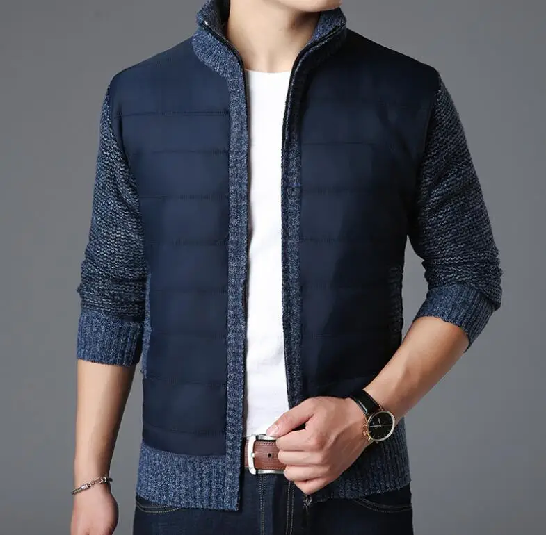 Мужская Теплый свитер человек осень-зима и флиса пальто на молнии с