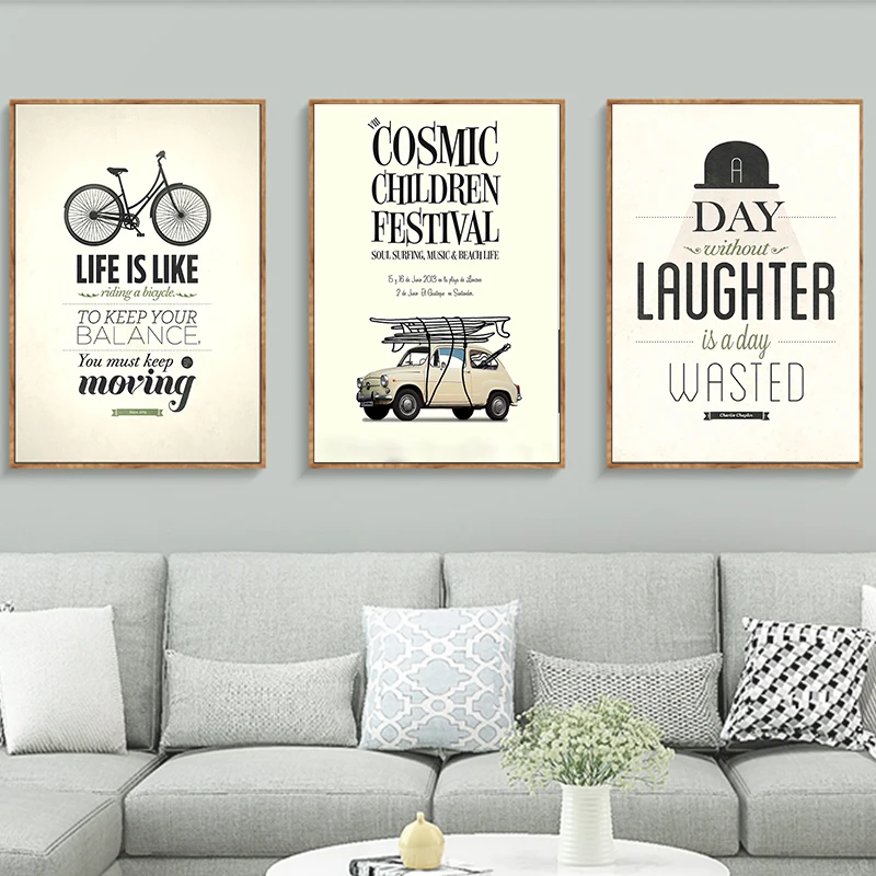 Романтические ретро картины из парусины для поездок на велосипеде Ретро стиль