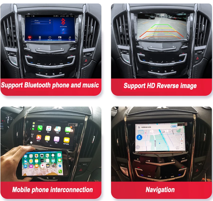 Liislee 2 din Android для Cadillac ATS ATS-L XTS SRX CTS автомобильный мультимедийный плеер gps навигация Видео Радио Bluetooth