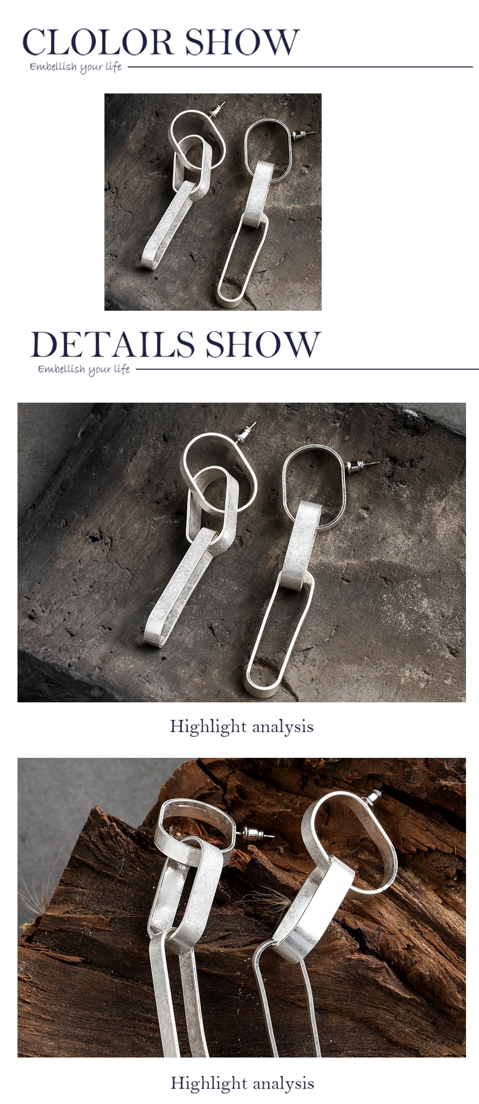Hotsale Silver Stud Earrings for Women Jewelry Geometric Metal Charm Female Fashion Earrings Wholesale Dangle Pendientes