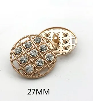 NO1 Size 27mm A 10 шт. золотистый металл со стразами куртка пуговицы аксессуары пальто свитер рубашка кнопка 27 мм - Цвет: NO1 Size 27mm A