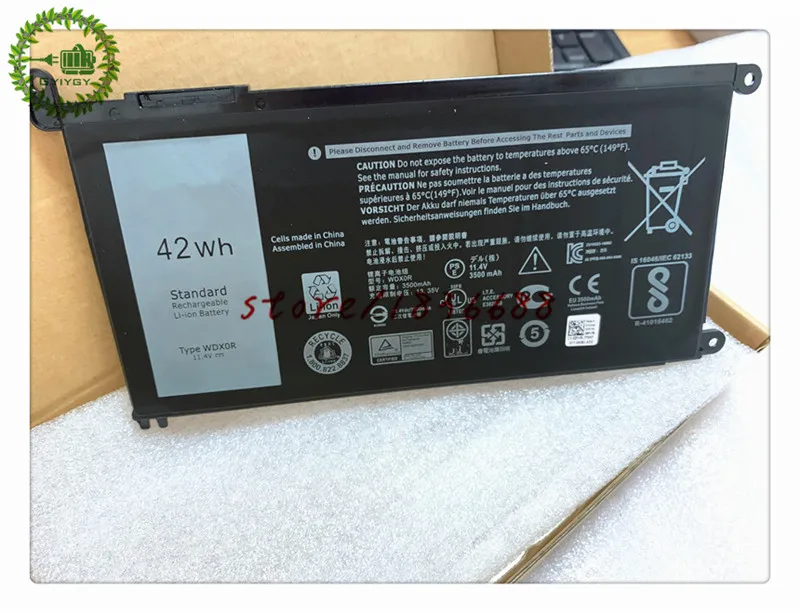 Аккумулятор GYIYGY для Dell Inspiron 15 5568 5567 13 7560 17 7368 5767 3CRH3 5765 WDX0R T2JX4 WDXOR CYMGM 42Wh 11 4