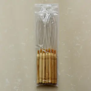 Микро-кольца петля для нити, 6 шт., для вытягивания, используемые с плоскогубцами для волос, инструменты для наращивания волос, игла, крючок для вязания