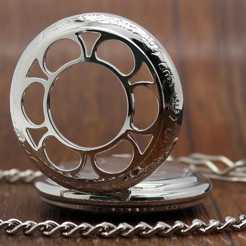 

Vintage Pocket Watch New Retro Hand Wind Mechanical Pocket Watch Hollow Case Roman Numeral Black Dial Man Woman Gifts